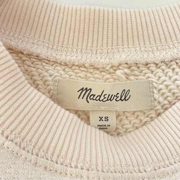 Madewell Lei-cation Embroidered Mainstay French Terry Pullover Sweatshirt Cream - Picture 14 of 16
